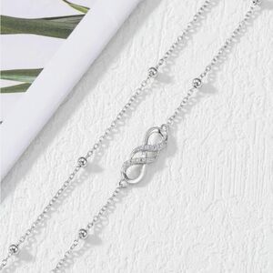 🩵⏭️NIB Sterling Silver Infinity Double Layer Bracelet